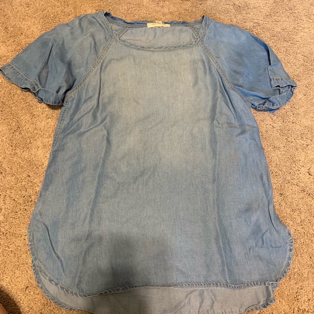 Denim Dolphin Cut Shirt